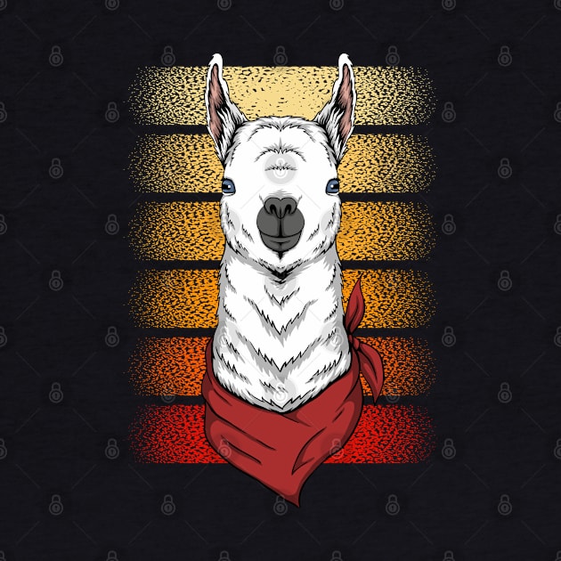 White Retro Llama by puffstuff